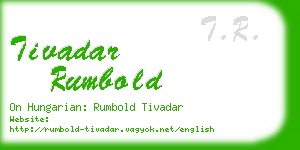 tivadar rumbold business card